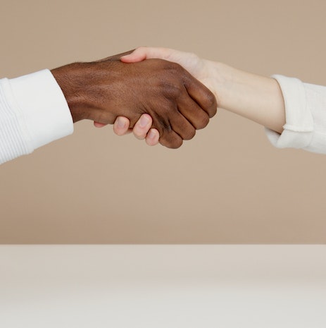 Handshake between business owner and customer